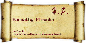 Harmathy Piroska névjegykártya